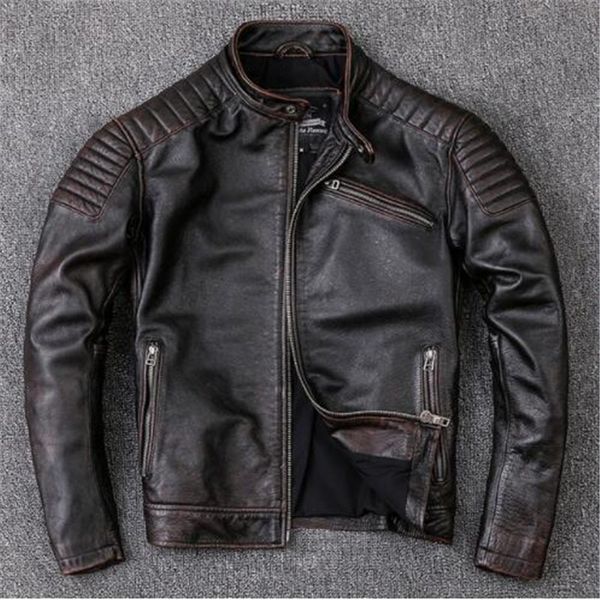 brand new cowhide clothing,man's 100% genuine leather jackets,fashion vintage motor biker jacket.cool warm coat, Black
brand new cowhide clothing,man's 100% genuine leather jackets,fashion vintage motor biker jacket.cool warm coat, Black