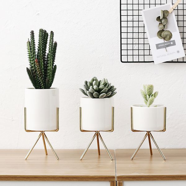 3pcs/set nordic style ceramic flower planters with iron shelf succulent plant pot home decorative flower vase gold without hole
3pcs/set nordic style ceramic flower planters with iron shelf succulent plant pot home decorative flower vase gold without hole