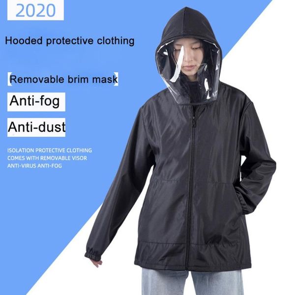 anti-fog hooded protective clothing isolation with face mask coat hooded windproof regular cover up chaqueta mujer032, White;black
anti-fog hooded protective clothing isolation with face mask coat hooded windproof regular cover up chaqueta mujer032, White;black