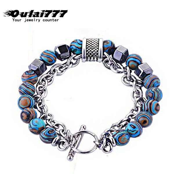 oulai777 natural stone beads bracelet men's stainless steel chains on hand gift for male accessories hip hop bracelets wholesale, Black
oulai777 natural stone beads bracelet men's stainless steel chains on hand gift for male accessories hip hop bracelets wholesale, Black