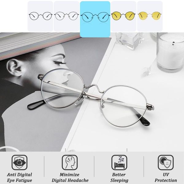 cyxus anti blue light computer glasses anti eye eyestrain blocking uv400 korean round metal frame eyewear for women men 8702, White;black
cyxus anti blue light computer glasses anti eye eyestrain blocking uv400 korean round metal frame eyewear for women men 8702, White;black