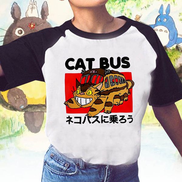 women's t-shirt cartoon totoro ride the cat bus female shirts japanese anime summer printed t short sleeve, White
women's t-shirt cartoon totoro ride the cat bus female shirts japanese anime summer printed t short sleeve, White