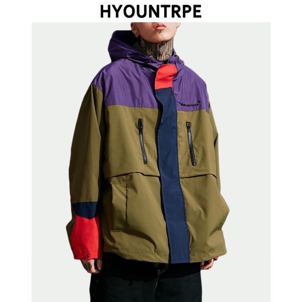 men patchwork color cardigan trench coat outerwear fashion casual loose zipper jacket hip hop high streetwear thin hooded jacket, Black;brown
men patchwork color cardigan trench coat outerwear fashion casual loose zipper jacket hip hop high streetwear thin hooded jacket, Black;brown