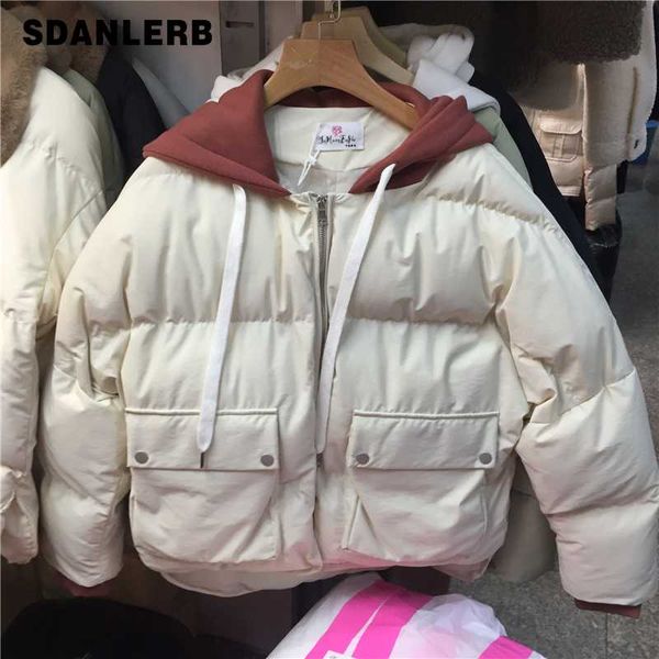 short padded cotton coat women's 2019 winter new loose bread coat thick cotton padded jacket girls students parka parkas, Black
short padded cotton coat women's 2019 winter new loose bread coat thick cotton padded jacket girls students parka parkas, Black
