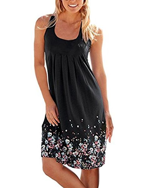 fsoog women summer floral printed sleeveless tank loose causal sundress a-line beach dresses, Black;gray
fsoog women summer floral printed sleeveless tank loose causal sundress a-line beach dresses, Black;gray