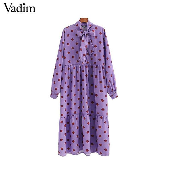 vadim women sweet polka dot midi dress bow tie collar long sleeve straight purple famale cute mid calf dresses qd227, Black;pink
vadim women sweet polka dot midi dress bow tie collar long sleeve straight purple famale cute mid calf dresses qd227, Black;pink