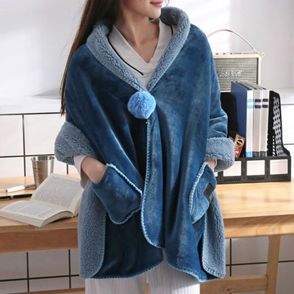 women fleece jacket plush blanket thick soft throw scarf coat on sofa bed plane travel cashmere portable winter warm shawl gift, Black;brown
women fleece jacket plush blanket thick soft throw scarf coat on sofa bed plane travel cashmere portable winter warm shawl gift, Black;brown