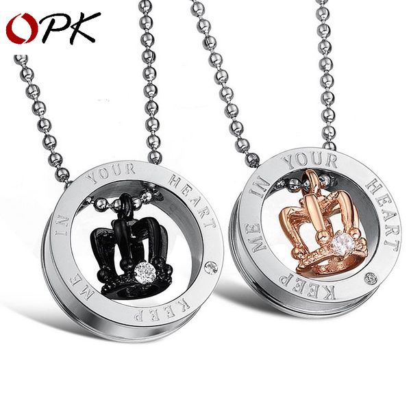 titanium steel jewelry ruili jewelry classic crown diamond titanium steel couple necklace, Silver
titanium steel jewelry ruili jewelry classic crown diamond titanium steel couple necklace, Silver