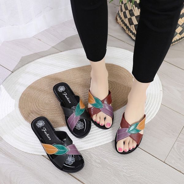 slippers fashion leisure home antiskid stall summer, Black