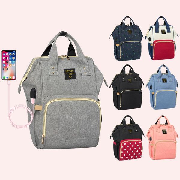 upgraded version baby diaper bag with usb interface large capacity waterproof nappy bag kits mummy maternity travel backpack nursing handbag
upgraded version baby diaper bag with usb interface large capacity waterproof nappy bag kits mummy maternity travel backpack nursing handbag