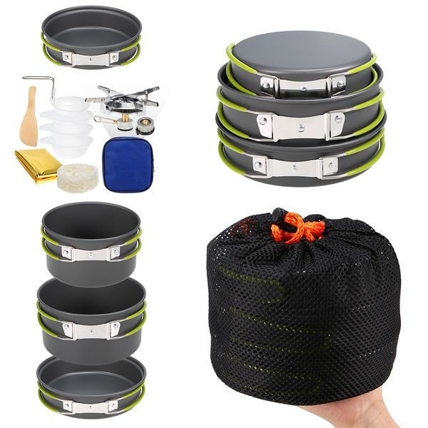 2-3 people lightweight aluminum outdoor stove outdoor cookware set pot pan plastic bowel for backpacking camping picnic
2-3 people lightweight aluminum outdoor stove outdoor cookware set pot pan plastic bowel for backpacking camping picnic