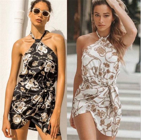 halter waisted designer womens dresses sleeveless printed backless dresses summer womens clothing, Black;gray
halter waisted designer womens dresses sleeveless printed backless dresses summer womens clothing, Black;gray