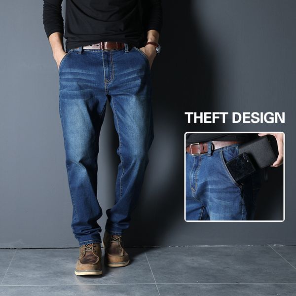 2020 new cotton jeans men denim trousers soft mens pants spring jean fashion large big size 44 46 48, Blue
2020 new cotton jeans men denim trousers soft mens pants spring jean fashion large big size 44 46 48, Blue