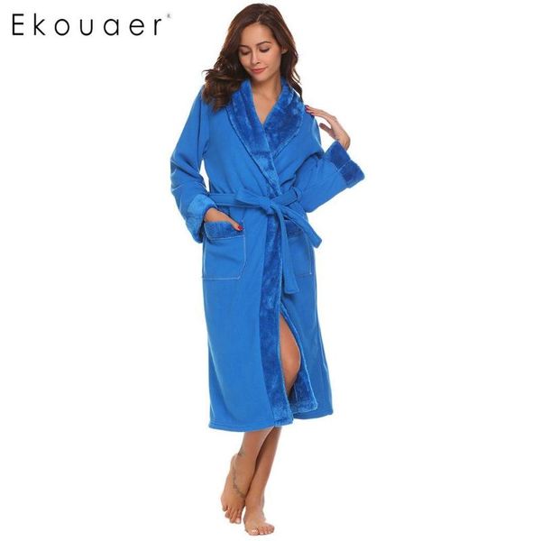 ekouaer winter robe women's soft warm sleepwear plush fleece robes open front long spa bathrobe with belt female nightwear, Black;red
ekouaer winter robe women's soft warm sleepwear plush fleece robes open front long spa bathrobe with belt female nightwear, Black;red