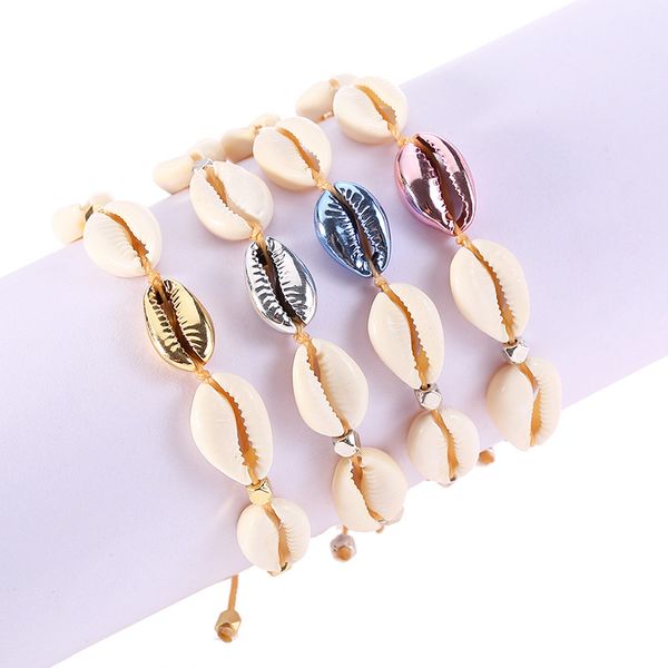 fashion cowrie shell jewelry charm bracelets for women simple weave wish braceletes adjustable friendship bracelet party gifts, Golden;silver
fashion cowrie shell jewelry charm bracelets for women simple weave wish braceletes adjustable friendship bracelet party gifts, Golden;silver
