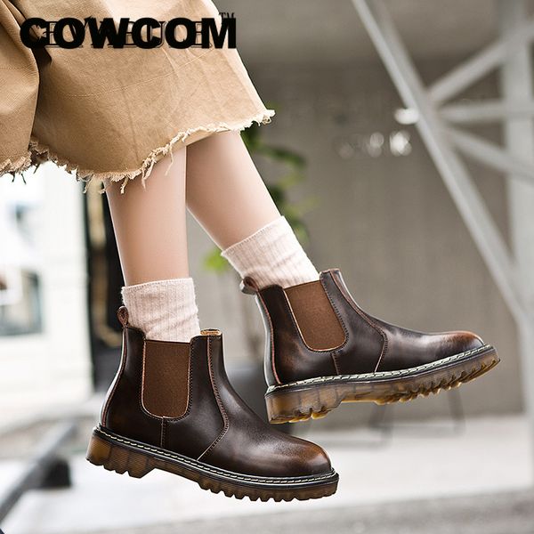 cowcom 2020 boots vintage short boots authentic leather england style old leather women fashion boot fjm, Black
cowcom 2020 boots vintage short boots authentic leather england style old leather women fashion boot fjm, Black