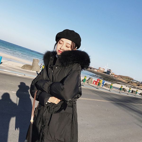 lucyever fashion fur collar hooded winter coat women thicken long wild parkas woman jacket casual solid warm cotton parka mujer, Black
lucyever fashion fur collar hooded winter coat women thicken long wild parkas woman jacket casual solid warm cotton parka mujer, Black