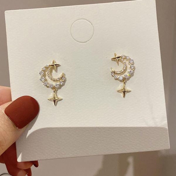 women earrings set simple star moon crystal pendant gold stud earring cute girl wedding party female jewelry, Golden;silver
women earrings set simple star moon crystal pendant gold stud earring cute girl wedding party female jewelry, Golden;silver