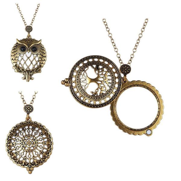 retro tree of life owl magnifying glass pendant necklace lockets chain women fashion jewelry gift will and sandy drop shipping, Silver
retro tree of life owl magnifying glass pendant necklace lockets chain women fashion jewelry gift will and sandy drop shipping, Silver