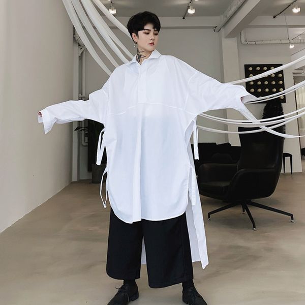 men oversize long sleeve casual pullover shirt male streetwear hip hop japan style vintage long style dress shirts stage clothes, White;black
men oversize long sleeve casual pullover shirt male streetwear hip hop japan style vintage long style dress shirts stage clothes, White;black