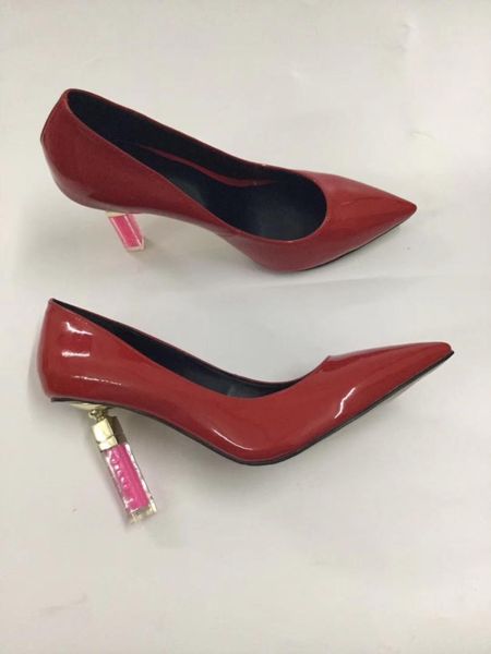 high heel shoes woman pointed toe strange heels pumps red patent leather party wedding shoes, Black
high heel shoes woman pointed toe strange heels pumps red patent leather party wedding shoes, Black