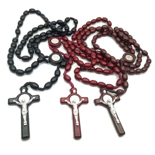 jesus wooden beads 8mm rosary bead cross pendant necklace woven rope chain jewelry accessories m0xd
jesus wooden beads 8mm rosary bead cross pendant necklace woven rope chain jewelry accessories m0xd