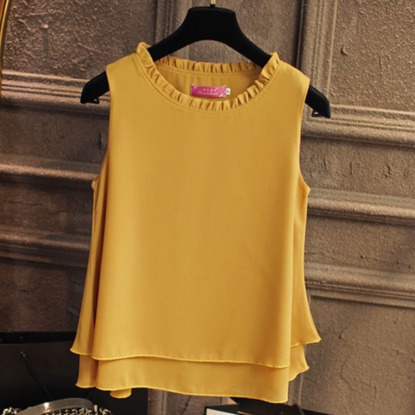 2019 summer new fashion double layer women chiffon blouse ruffled collar blouses loose sleeveless chiffon shirts,ing, White
2019 summer new fashion double layer women chiffon blouse ruffled collar blouses loose sleeveless chiffon shirts,ing, White