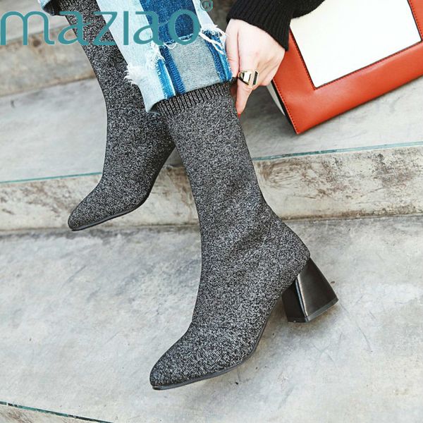 autumn winter mid calf boots fashion elastic knitted sock square toe pumps boots shoes women square toe gray women shoes maziao, Black
autumn winter mid calf boots fashion elastic knitted sock square toe pumps boots shoes women square toe gray women shoes maziao, Black