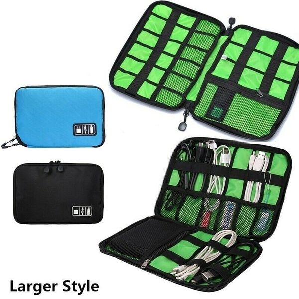 electronic accessories cable usb drive organizer bag portable travel insert case, Black;red 
electronic accessories cable usb drive organizer bag portable travel insert case, Black;red