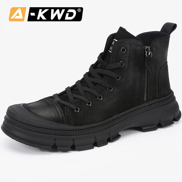 work shoes men fashion high boots genuine leather sneakers man winter shoes for men side zipper bottines homme, Black
work shoes men fashion high boots genuine leather sneakers man winter shoes for men side zipper bottines homme, Black