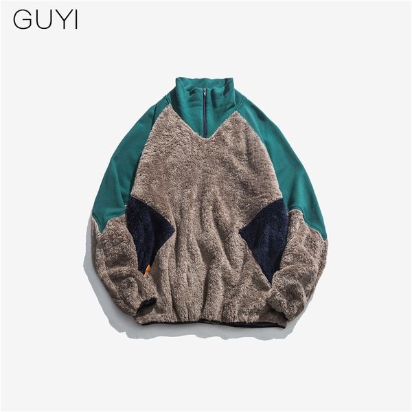 guyi lambswool patchwork men hoodies sweatshirts zipper casual vintage japan style streetwear winter loose harajuku pullover, Black
guyi lambswool patchwork men hoodies sweatshirts zipper casual vintage japan style streetwear winter loose harajuku pullover, Black
