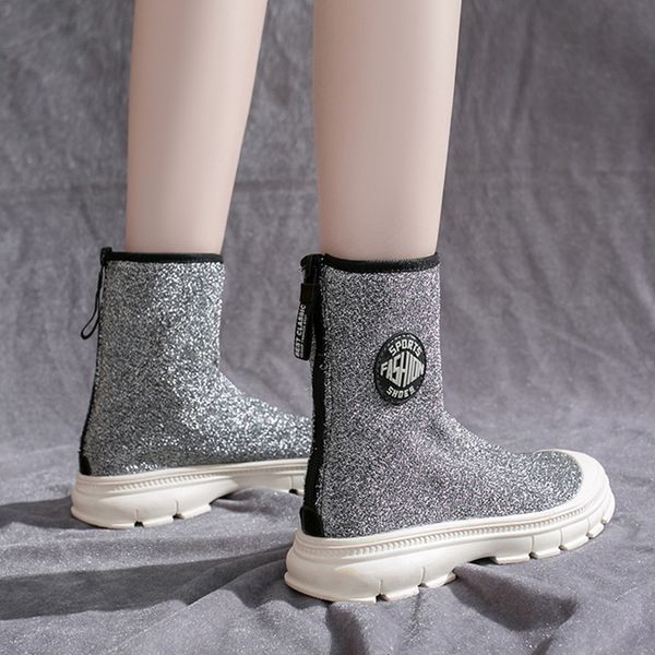 woman boots bling autumn winter new female fashion sequined cloth non-slip sequins shoes zip flat with mid-calf zapatos de mujer, Black
woman boots bling autumn winter new female fashion sequined cloth non-slip sequins shoes zip flat with mid-calf zapatos de mujer, Black