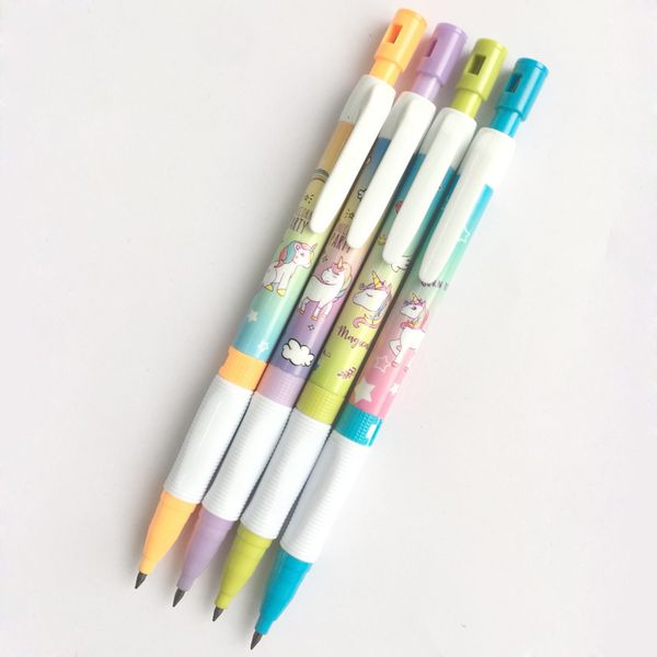 Cute Unicorn Automatic Mechanical Pencil Students 2.0mm Pencil With Pencil Sharpener School Supply Cartoon Unicorn Pencils Dh1070 T03