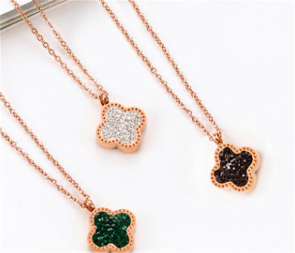 korean version of fashion titanium steel jewelry full diamond double-sided four-leaf clover necklace female rose gold necklace not faded a s, Silver
korean version of fashion titanium steel jewelry full diamond double-sided four-leaf clover necklace female rose gold necklace not faded a s, Silver