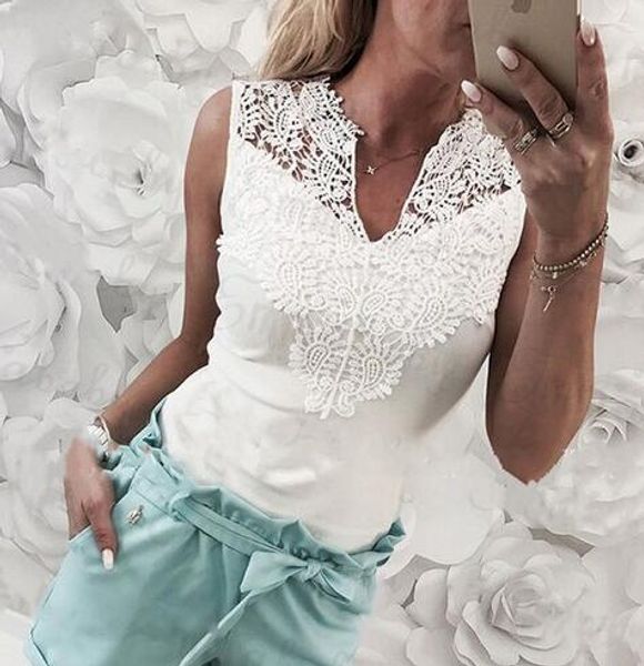 summer lace tank women sleeveless slim casual vest v neck shirt white female summer tees
summer lace tank women sleeveless slim casual vest v neck shirt white female summer tees