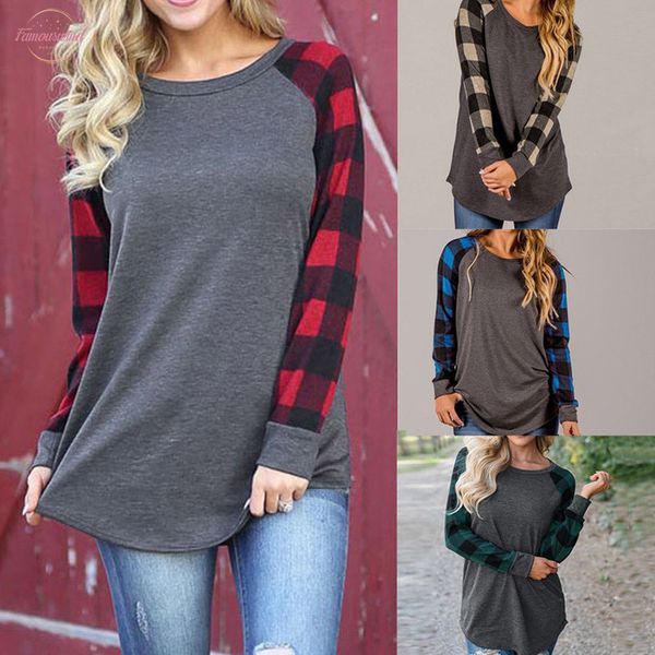 женщины футболка плед пэчворк o образным вырезом с длинным рукавом леди топы блузка пуловер топы свободные повседневные топы плюс размер, White
женщины футболка плед пэчворк o образным вырезом с длинным рукавом леди топы блузка пуловер топы свободные повседневные топы плюс размер, White