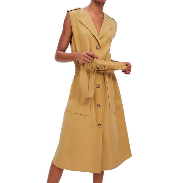 summer jacket women clothes 2019 casual sleeveless coat women khaki long jacket lace-up coat, Black;brown
summer jacket women clothes 2019 casual sleeveless coat women khaki long jacket lace-up coat, Black;brown