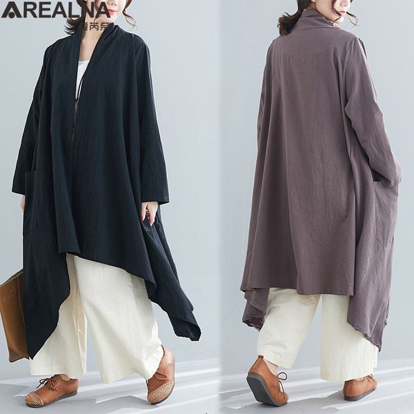 korean style women casual loose irregular trench spring summer vintage cotton linen long elegant coats ladies overcoat outerwear, Tan;black
korean style women casual loose irregular trench spring summer vintage cotton linen long elegant coats ladies overcoat outerwear, Tan;black