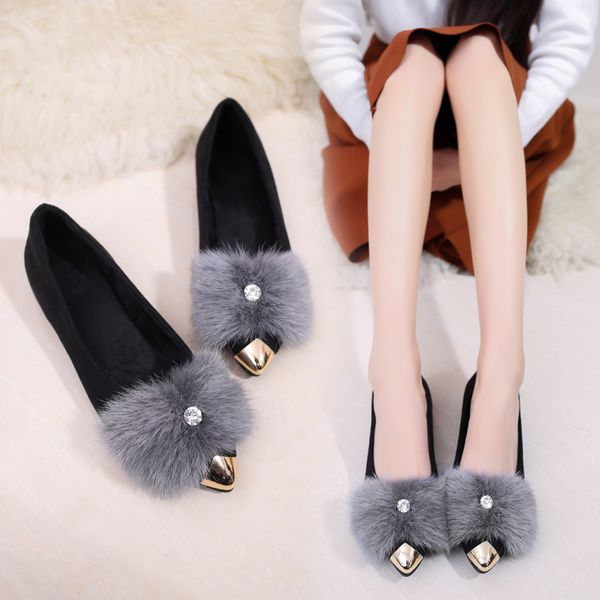 big size 35-43 new spring women flat shoes fashion crystal plush pointed single shoes female winter cotton casual, Black
big size 35-43 new spring women flat shoes fashion crystal plush pointed single shoes female winter cotton casual, Black