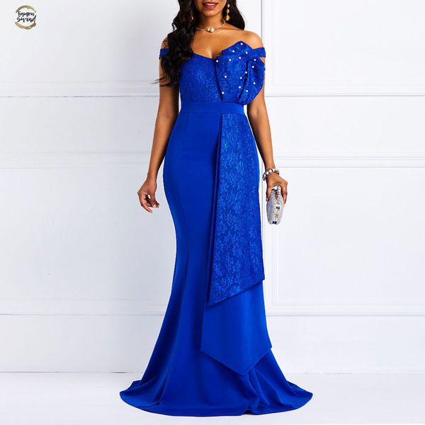 women off shoulder long dress mermaid slash neck beads skinny slash neck prom evening fashion plus size lace elegant party, Black;gray
women off shoulder long dress mermaid slash neck beads skinny slash neck prom evening fashion plus size lace elegant party, Black;gray