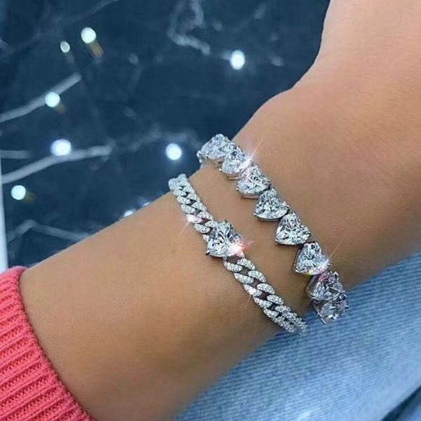 love heart chain bracelet 925 sterling silver micro zircon stone charm bracelet women wedding party gift jewelry, Golden;silver
love heart chain bracelet 925 sterling silver micro zircon stone charm bracelet women wedding party gift jewelry, Golden;silver