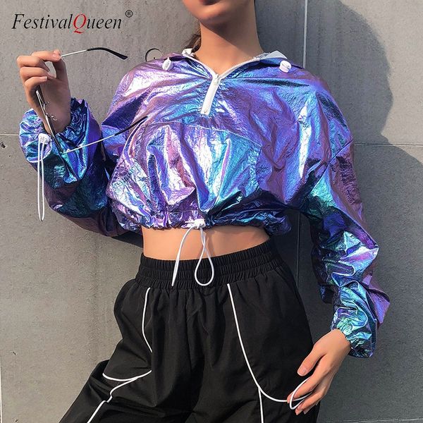 shiny laser hooded sweatshirts fashion long sleeve drawstring jacket cool hiphop women crop casual hoodies streetwear, Black
shiny laser hooded sweatshirts fashion long sleeve drawstring jacket cool hiphop women crop casual hoodies streetwear, Black
