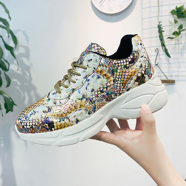 new snakeskin pattern chunky sneakers platform casual shoes sneakers women shoes thick bottom trainers basket chaussure femme, Black
new snakeskin pattern chunky sneakers platform casual shoes sneakers women shoes thick bottom trainers basket chaussure femme, Black