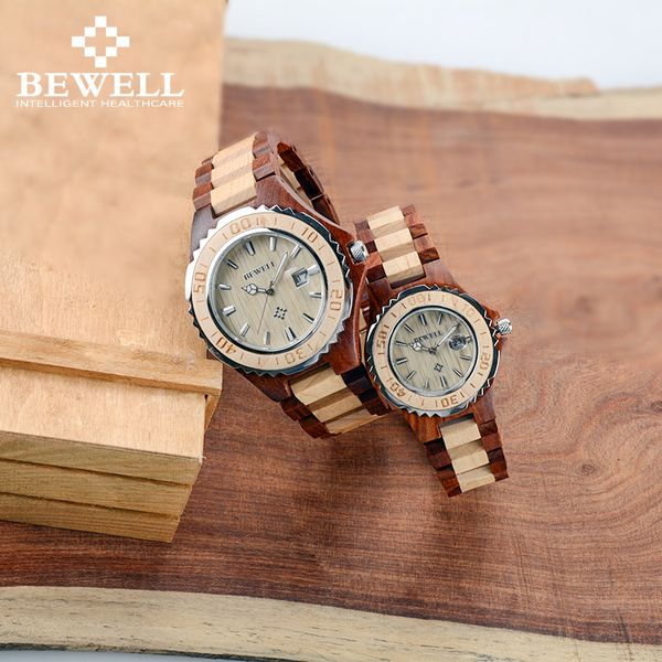 bewell luxury lover wooden watch couple watches with calendar lumious bracelet strap as gift for sweetheart lovers friends 100bc, Slivery;brown
bewell luxury lover wooden watch couple watches with calendar lumious bracelet strap as gift for sweetheart lovers friends 100bc, Slivery;brown