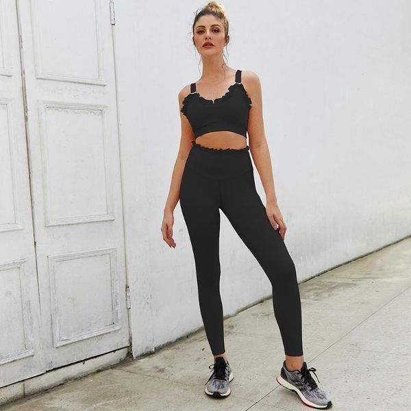 ruffles sportswear bra and leggings workout set seamless yoga set fitness gym women 2 piece women gym, White;red
ruffles sportswear bra and leggings workout set seamless yoga set fitness gym women 2 piece women gym, White;red