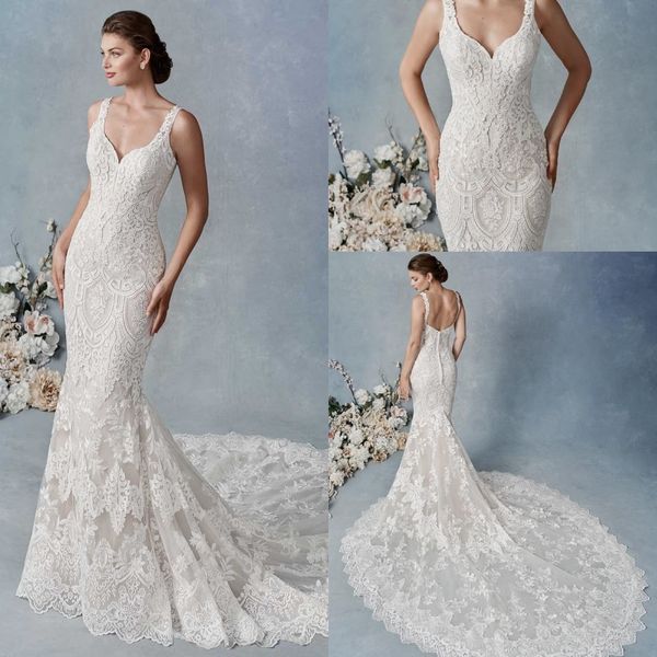 mermaid kenneth winston wedding dresses sweetheart sleeveless tulle lace applique ruched wedding gown sweep train robe de mariée, White
mermaid kenneth winston wedding dresses sweetheart sleeveless tulle lace applique ruched wedding gown sweep train robe de mariée, White