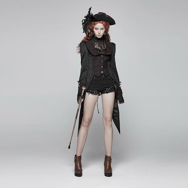 punk rave women gothic swallow tail jackets retro jacquard adjustable coat evening party stage performance women winter jackets, Black;brown
punk rave women gothic swallow tail jackets retro jacquard adjustable coat evening party stage performance women winter jackets, Black;brown