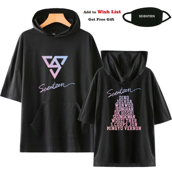 keluoxin лето kpop семнадцать с коротким рукавом с капюшоном seventeen kpop новые вентиляторы поддержка хлопок толстовка, Black
keluoxin лето kpop семнадцать с коротким рукавом с капюшоном seventeen kpop новые вентиляторы поддержка хлопок толстовка, Black