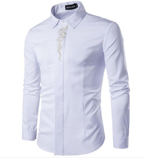 business party shirt men male embroidery floral pattern henry neck covered button long sleeve solid color fashion man dress shirt ship, White;black
business party shirt men male embroidery floral pattern henry neck covered button long sleeve solid color fashion man dress shirt ship, White;black