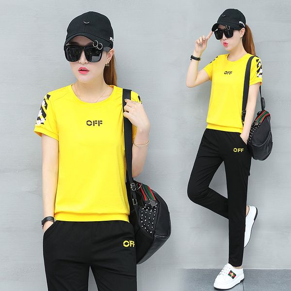 2019 summer wear casual sports women's suit summer girl's crew neck short sleeve trousers women's sweater two-piece set
2019 summer wear casual sports women's suit summer girl's crew neck short sleeve trousers women's sweater two-piece set
